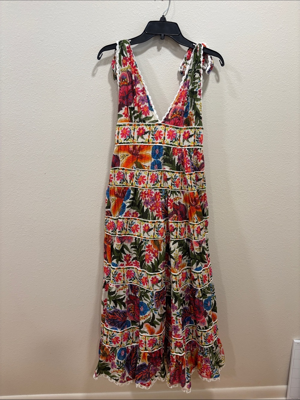 FARM Rio Multicolor Floral Tiered Maxi Dress